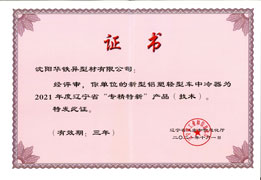 辽宁省专精特新产品奖-2021